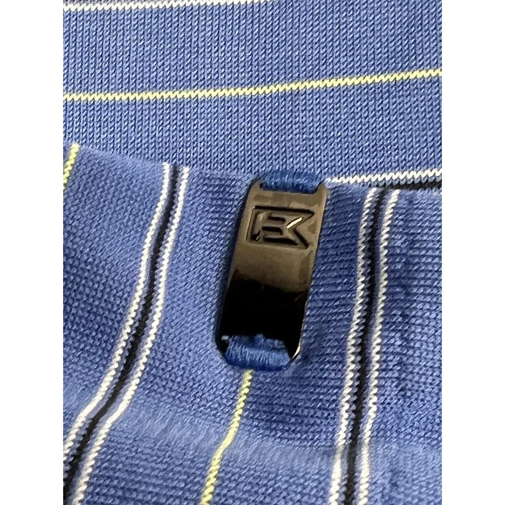 Nike Fit Dry Golf Polo Shirt Tiger Woods‎ Collection Size M Light Blue Stripe